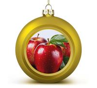 Red Apple Fruit Christmas Ball Ornament Shatterproof Hanging Ball Ornaments with String Decorative Christmas Baubles for Xmas Tree Home Wedding Holiday Party Decor Supply
