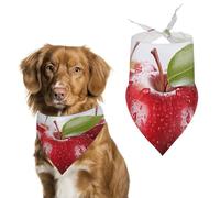 Red Apple Fruit Dog Bandana, Soft Breathable Pet Scarf, Personalized Dog Bib Kerchief for Small Medium Large Dogs Cats, Exquisite Pet Neckerchief for Daily Wear, Travel, Party