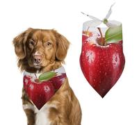 Red Apple Fruit Dog Bandana Triangle Dog Scarf Washable Polyester Dog Bibs Cute Pet Bandana for Medium Large Dogs Puppy and Cats