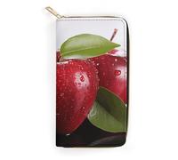 Red Apple Fruit Leather Wallet, Bifold Stylish Wallets, Credit Card Holder for Passport Covers, Purse Passport Bag for Men Women