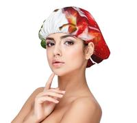Red Apple Fruit Satin Bonnet Silk Bonnet, Hair Bonnet For Sleeping, Soft Double Layer Silk Sleeping Cap Hair Wrap For Women Natural Hair Curly Hair Braided Hair Long Hair