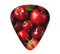 Red Apples Pile Guitar Picks Gift Set - 12 Smooth Durable Plectrums For Acoustic, Electric & Bass Guitar, Perfect Present For Guitar Lovers & Musicians