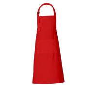 Red Apron for Chefs Pure Cotton with 3 Pockets Adjustable Neck Cooking Baking Apron Home Restaurant Bar 68 x 88 cm
