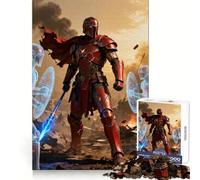 Red Armored Warrior with Energy Spear 1000 Pieces Jigsaw Puzzles for Adults Strengthen Memory Casual Fun Clean Edge Classic Gift (38x26cm)