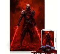 Red Armored Warrior with Glowing Swords 1000 Piece Jigsaw Puzzles for Adults Jigsaw Mind Play Home Pastime Clean Edge Lovely Present (38x26cm)