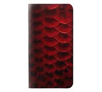 Red Arowana Fish Scale PU Leather Flip Case Cover For Motorola Moto E6 Plus, Moto E6s