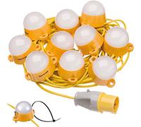 Red Arrow 110V Interconnectable LED Site Lighting Festoon Kits IP44 IK07 6000K 35,000 Hours Life Expectancy Internal and External Lights: Interconnect up to 200m (22m)