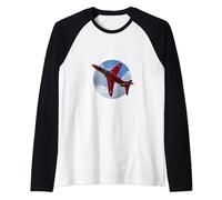 Red Arrow In The Clouds Raglan Baseball Tee