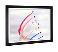 Red Arrows RAF Airshow 2 Framed Wall Art Print A2 Black