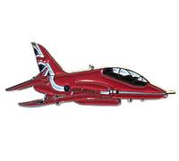 Red Arrows RAF BAE Hawk Jet Plane Metal Enamel Pin Badge Lapel Brooch Union Jack GB Tail