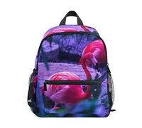 Red Art Swan Crane Toddler Backpack Bookbag Mini Shoulder Bag for 1-6 Years Travel Boys Girls Kids with Chest Strap Clip Whistle