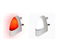 RED Automatic LED Night Light Dusk 2 Dawn LED Sensitive, White, Plug in with Automatic LED Night Light Dusk 2 Dawn LED Sensitive, White, Plug in