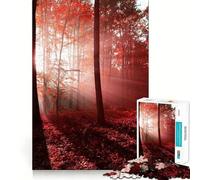 Red Autumn Forest 1000 Pieces Jigsaw Puzzles for Teenagers Memory Upgrade Casual Relax Sharp Cut Art Display (50x75cm)