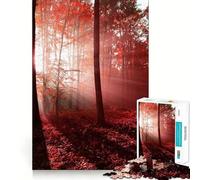 Red Autumn Forest Jigsaw Puzzle 1000 Piece for Adults Think Smart Toy Family Joy Accurate Cut Fine Art Piece (38x52cm)