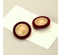 Red Autumn Winter Clothes Button Flocking Rose Velvet Plant Fluff Button Fashion Coat Knitwear Sweater Decor Buttons 6pcs-E1-23.0mm-6 Pieces