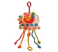 ( Red) Baby Toddler Octopus UFO Pull String Activity Sensory