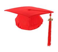 Red Bachelor Graduation Cap, Woven Fabric Headgear for College Students | Stays on Head Firmly, Creative Party Prop, Stylish Graduation Theme, Suitable for Bachelors and 2021 Graduates