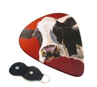 Red Background Animals Guitar Picks 6-Pack - Pick Set (0.46mm / 0.71mm / 0.96mm) Suitable For Guitar And Ukulele Playing