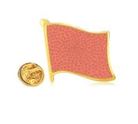 Red Background Patterns Short Stripe Golden Metal Flag Lapel Pin Badge
