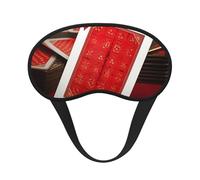 Red Background Playing Cards Sleep Mask Soft Comfortable Eye Mask with Adjustable Strapblackout Eye Sleep Shade Cover for Women Girls Men Travel Yoga Nap Shift Work