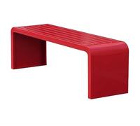 Red Backless Garden Bench - 59in Outdoor Porch Seating for Lawn, Yard, Entryway - Stylish, Versatile Furniture for Indoor & Outdoor Use