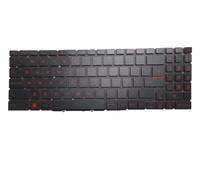 Red Backlit Keyboard For MSI Sword 15-A13U A13UCX A13UDX United Kingdom UK Black Without Frame(Red Word)
