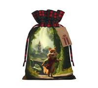 Red Backpack Squirrel Christmas Bag Drawstring Bag For Birthdays, Anniversaries And Parties, Candy And Storage Bags
