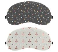 Red Badge Navy Dot Pattern 2-Pack Light-Blocking, Soft, Breathable Sleeping Masks Blindfold Sleep Masks