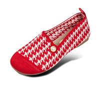 Red Ballet Flats, Ballet Shoes Women: Pointe Shoe Ballerina Exquisite Lightweight Fitted Dancing Slippers Elegant Airy Soft Flats Comfortable Ladies Dance Pumps Red 7.5