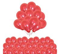 Red Balloons 10 Inch Latex Balloons for Christmas Balloons Decoration Happy Birthday Wedding Anniversary Baby Shower Party Decoration, Romantic Valentine's Day Party Supplies, Pack of 50