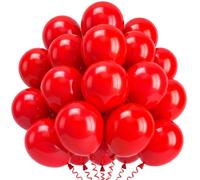Red Balloons 100 Pack, 12inch Matte Red Birthday Balloon Set Latex Helium Balloons for Hen Party Valentine's Day Birthday Ruby Wedding Anniversary Christmas Engagement Baby Shower Decorations