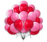 Red Balloons 25 Pack - 10 Inch Pink & Red Balloons for Arch Garland Decoration - Kids Party, Women, Girls, Wedding, Baby Shower, Birthday Decoration