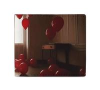 Red Balloons in The Room Bifold Wallet with ID Window, Leather Slim Wallet Easy Access Compact Purse for Men Women