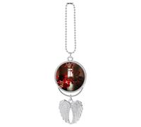 Red Balloons in The Room Car Pendant, Rear View Mirror Hanging Ornament, Auto Decor for Rearview Mirror, Keychain Silver-Style