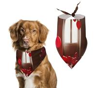 Red Balloons in The Room Dog Bandana Washable & Adjustable Triangle Scarf, Breathable Pet Scarf for Small Medium Large Pets, Cute Fashion Pet Accessory