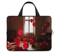 Red Balloons in The Room Laptop Sleeve Ultra-Thin, Waterproof 12inch Laptop Bags, Portable Protective Computer Bag with Hand Strap