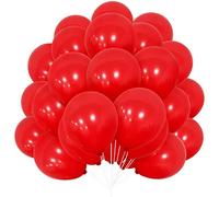 Red Balloons Set, 30 Pcs Balloon 12 Inch Matte Red Latex Balloons with Ribbon for Women Men Wedding Birthday Party Supplies Eagagement Proposal Christmas Santa Claus Carnival Events Decorations