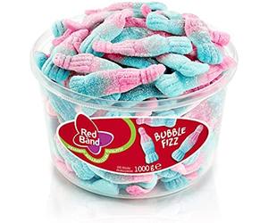 Red Band Bubble Fizz Sour Foam Candy Bottles with Chewing Gum 1000g