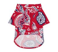 Red Bandana Paisley Dog Shirt for Dogs & Cats Breathable Short Sleeve Pet T-Shirt Lightweight Dog Summer Tops XL