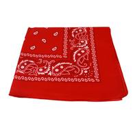 RED bandana scarf black white paisley on both sides