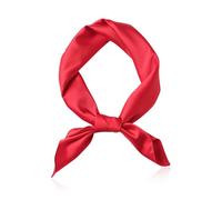 Red Bandana,Scarf,Neckerchief,Claret,Green,Square Satin Chiffon Scarves Women Plain Neck 50s Retro,Tie Ribbon Bow Accessory,Lightweight Smooth Silky Wrap Women's,for Ladies Occasion,70 X 70 cm