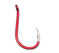 Red Barbed Fishing Hooks with Swivels, Extra-Thick Sea Fishing Hooks for Rock Fishing and Large Grass Carp Amusement(2# [55 hooks])
