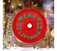 Red Barbell Weight Plate Weightlifting Personalized Christmas Ornaments 2022 Merry Liftmas Christmas Decorations For Tree Acrylic Christmas Ornaments Keepsake Gifts for Holiday Souvenir Birthday