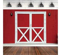 Red Barn Door Photography Backdrop Western Rustic Farm Wooden Door Wall Background Fall Thanksgiving Harvest BBQ Party Decor 180X120cm