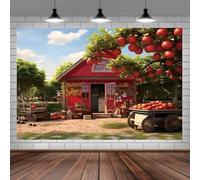 Red Barn Farm Theme Photography Backdrop Red s Harvest Rustic Natural Scenery Background Children Birthday Party Decor 250x180CM