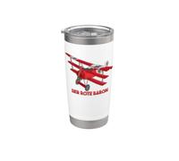 Red Baron Flying Fokker DR1 Triplane WWI Fighter Plane Stainless Steel Insulated Tumbler