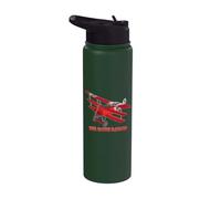 Red Baron Flying Fokker DR1 Triplane WWI Fighter Plane Stainless Steel Insulated Water Bottle