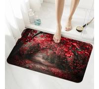 Red Bath Mat Non Slip 40x60cm, Quick-drying Bathroom Shower Floor Mat, Super Absorbent Carpet, Indoor Rugs Easy to Clean Washable Rug for Bedroom, Living Room, Kitchen, Toilet, Door, Bathtub 5-922