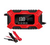 Red Battery Charger Overvoltage Protection Smart ABS Charger With Digital Display For Calcium Gel LiFePo4 For Motorcycle Car