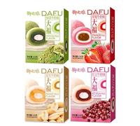 Red Bean Matcha Strawberries Milk Mochi,Fruit Loaves,Japanese Mochi,Bread,Healthy Breakfast,Instant Meal Replacement,Dim Sum,Desserts,Pastries, Delicious Candy Gifts (Matcha milk flavor,4 boxes)